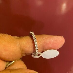Elegant Silver Diamond Band